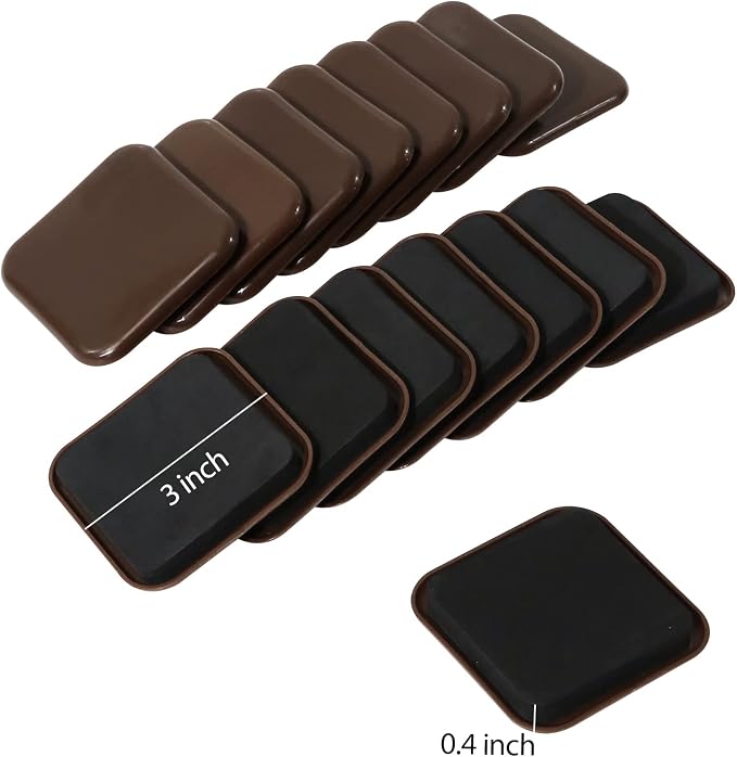 Square Furniture Sliders, Reusable Furniture Movers Sliders - Image 2