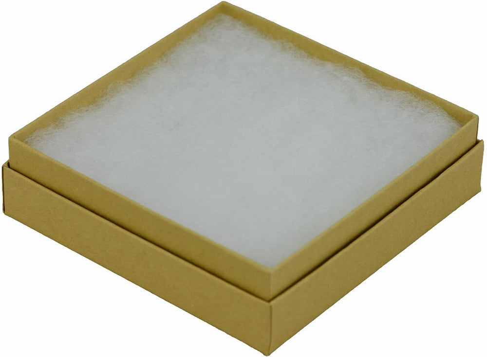 JPB Kraft Cotton Filled Jewelry Box #33 (Case of 100) 3.5 inches x 3.5 inches