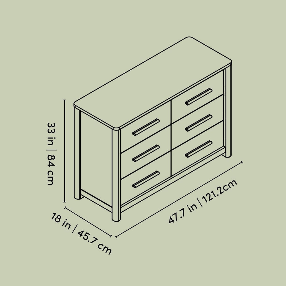 Storkcraft Malta 6 Drawer Dresser, Hazelnut