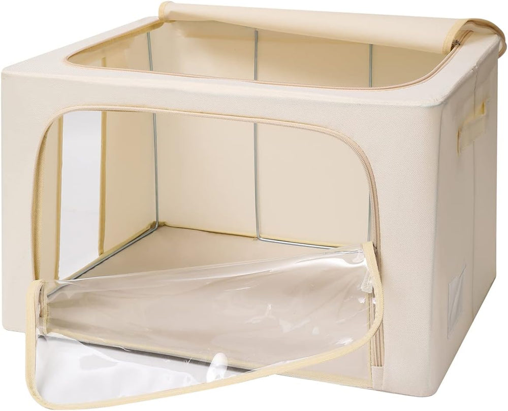 CYhom 3Pack Frame Storage Box - Clothes Storage Bin Bags Oxford Fabric Foldab...