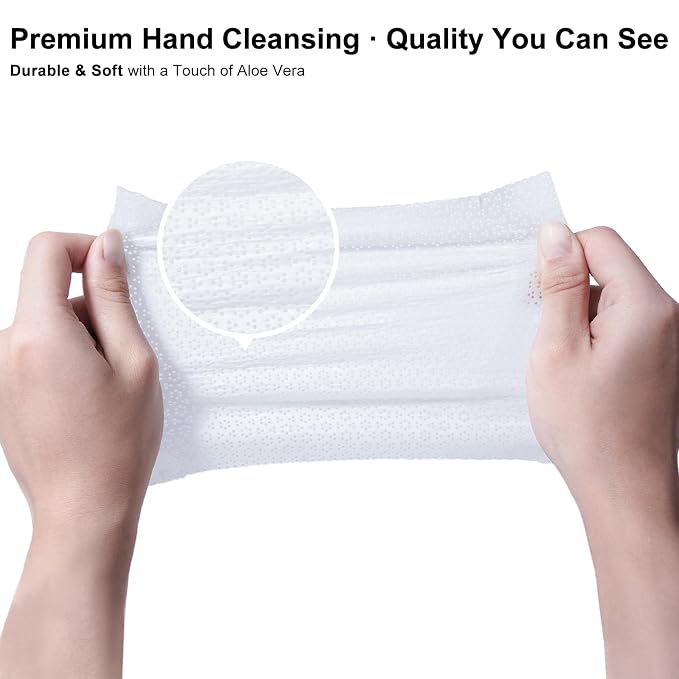Premium Hand Sanitizing Wipes, Aloe Vera Scent, 70% Alcohol, Individually - Image 2
