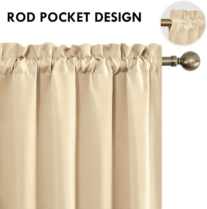 DWCN Blackout Curtains Room Darkening Thermal Insulated Bedroom Curtains Window - Image 4