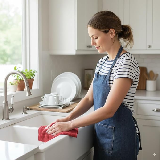 100% Cotton Terry Dish Cloth & Dish Towel, 6 Pack, Super Soft and Absorbent - Image 6