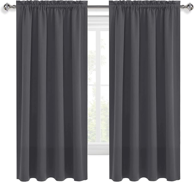 DWCN Bedroom Curtains Blackout Drapery Panels 54 Inch Length 2 Panels Set - Image 9