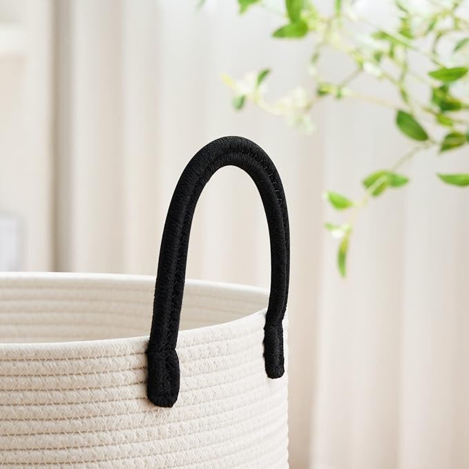 VIPOSCO Large Laundry Hamper, Tall Woven Rope Storage Basket - Image 3