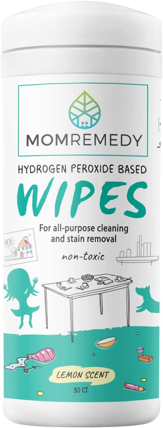 MOMREMEDY Hydrogen Peroxide Cleaning Wipes | All Purpose Cleaner and Stain - Image 2