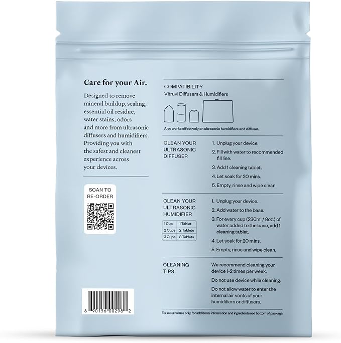 VITRUVI Cleaning Tablets for Diffusers & Humidifiers | Removes Stains & Residue - Image 6