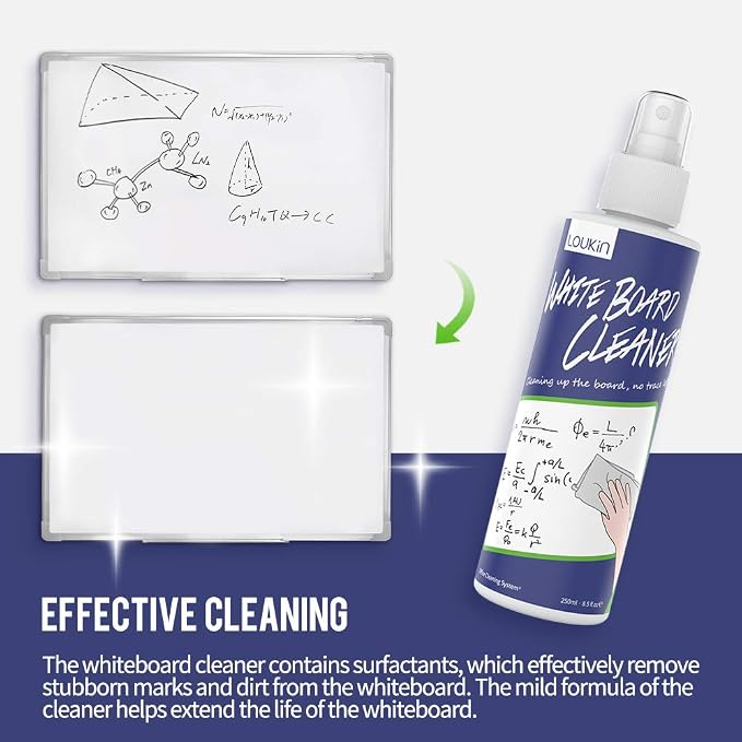 loukin Non-Toxic Whiteboard Cleaner, 8.5 fl oz Dry Erase Board Cleaner - Image 3