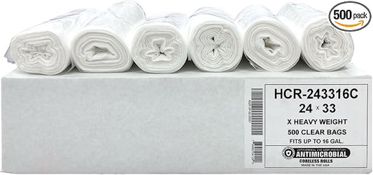 Aluf Plastics High Density Trash Bags, 12-16 Gallon, 16 Micron, by AlufPlastics