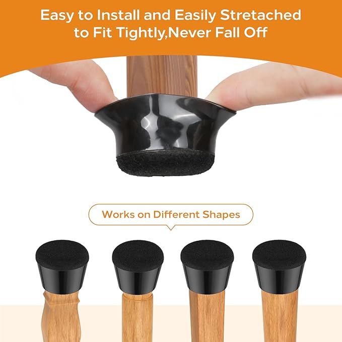 24 PCS Silicone & Felt Chair Leg Floor Protectors - Image 5