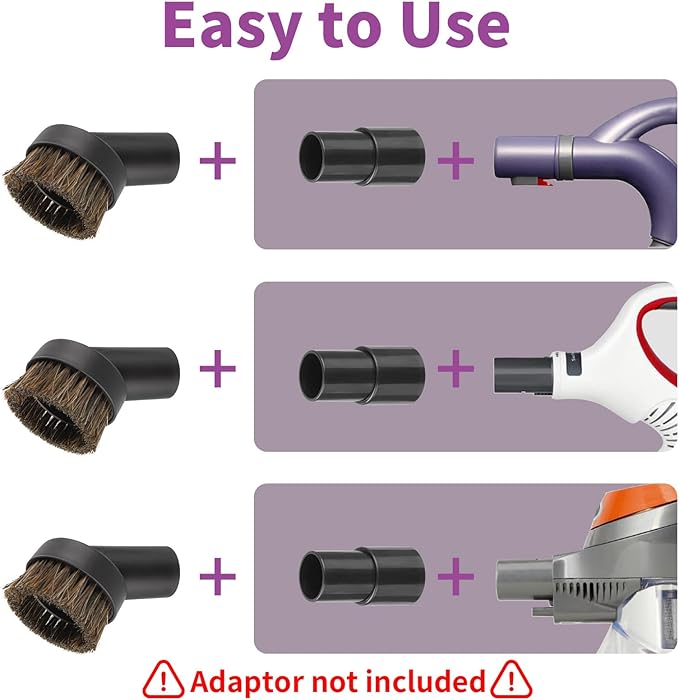 2Pcs 25mm Soft Horsehair Vacuum Dusting Brush, Universal Vacuum Brush - Image 5