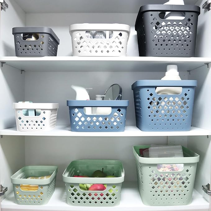 Glad Plastic Storage Basket Set, Value Pack of 6 | Open Storage Bins - Image 3