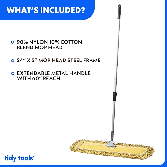 24 Inch Yellow Commercial Dust Mop & Floor Sweeper - Image 4