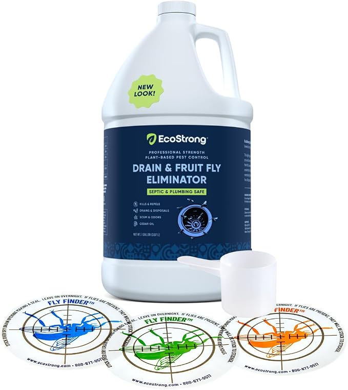 Fruit Fly Drain Treatment | Drain Fly Eliminator | Eliminates Gnats, Sewer by EcoStrong