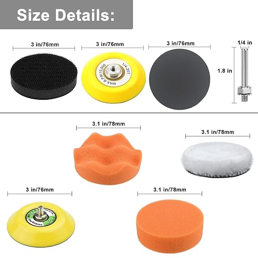3 Inch Sanding Disc Car Headlight Restoration Kit - Image 4
