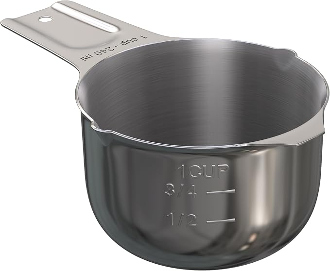 Color Up 1 Cup Measuring Cup – Premium Chrome Stainless Steel, Accurate by ColorUpCollection
