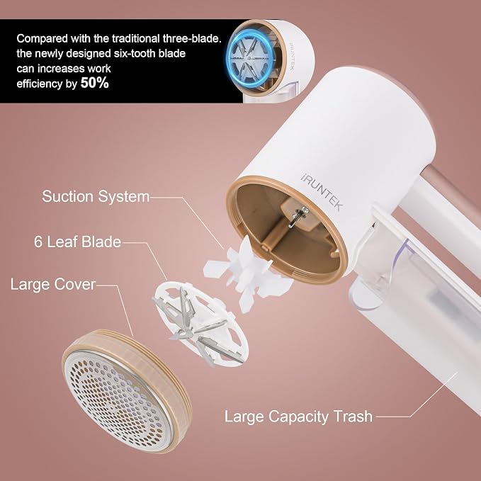 iRUNTEK Rechargeable Fabric Shaver, Electric Commercial Lint Remover - Image 3
