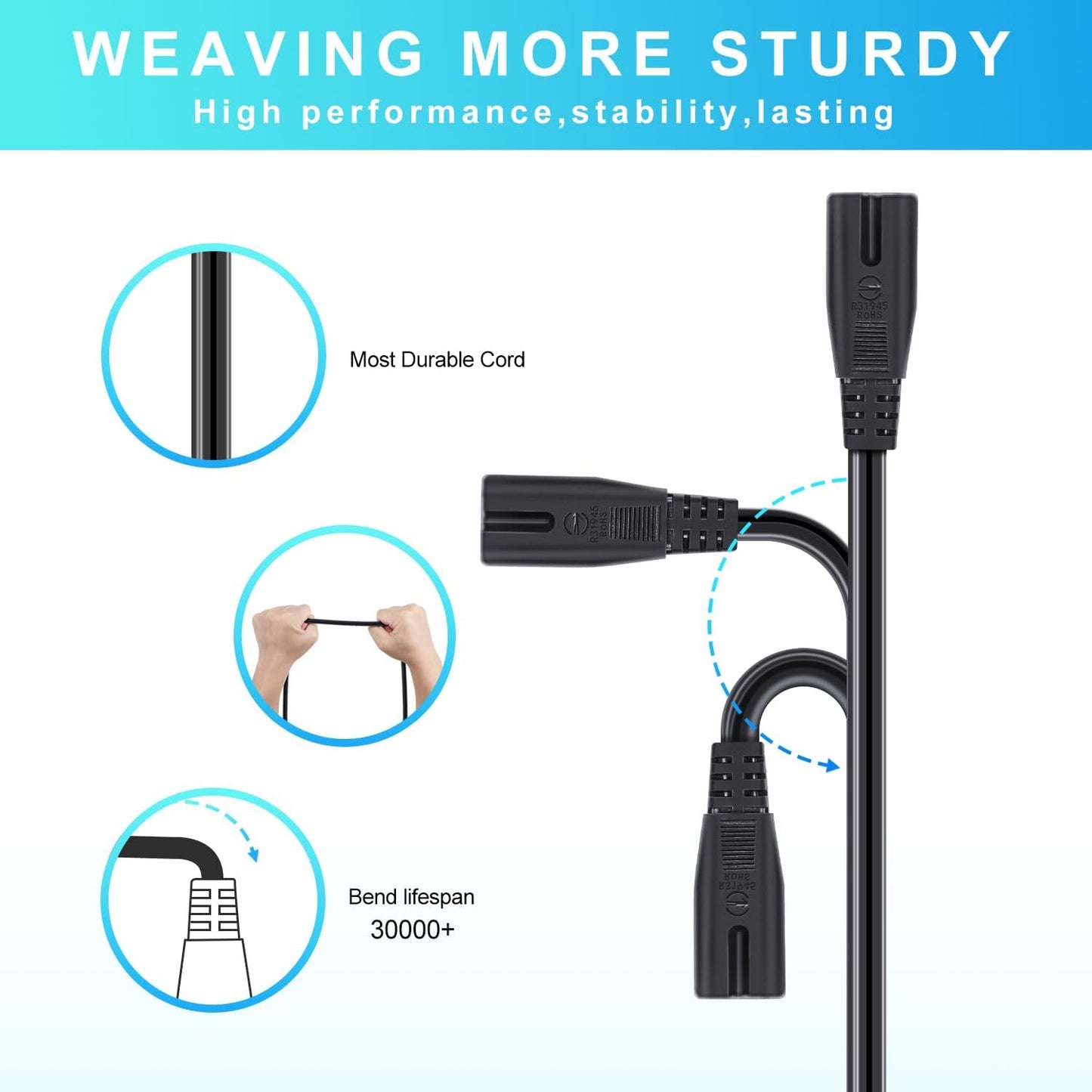 Recliner Power Cord Replacement Sopito 6ft 2 Prong Power Recliner Cable Replacement, AC Adapter Cord for Lazyboy, Limoss OKIN Electric Sofa and Lift Chair