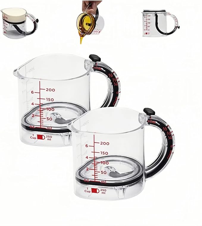 All in One Adjustable Measuring Cup, Push Up Measuring Cup Solid and Liquid by Unknown