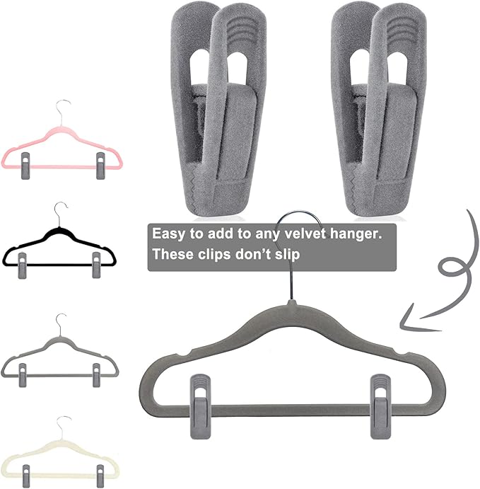 Grey Hanger Clips for Velvet Hangers - Image 4