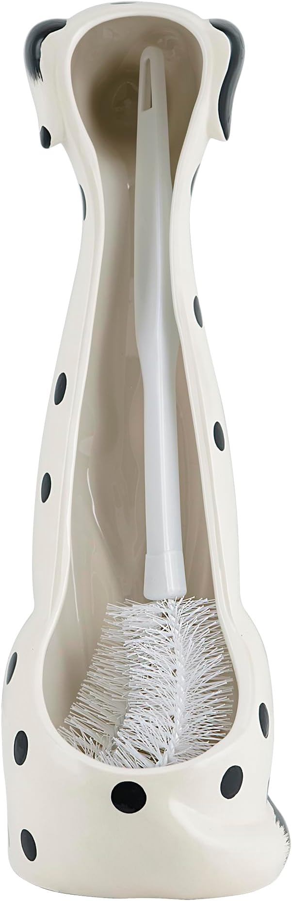 Allure Home Creation Dalmatian Dog White & Black 2-Piece Ceramic Toilet Brush - Image 2