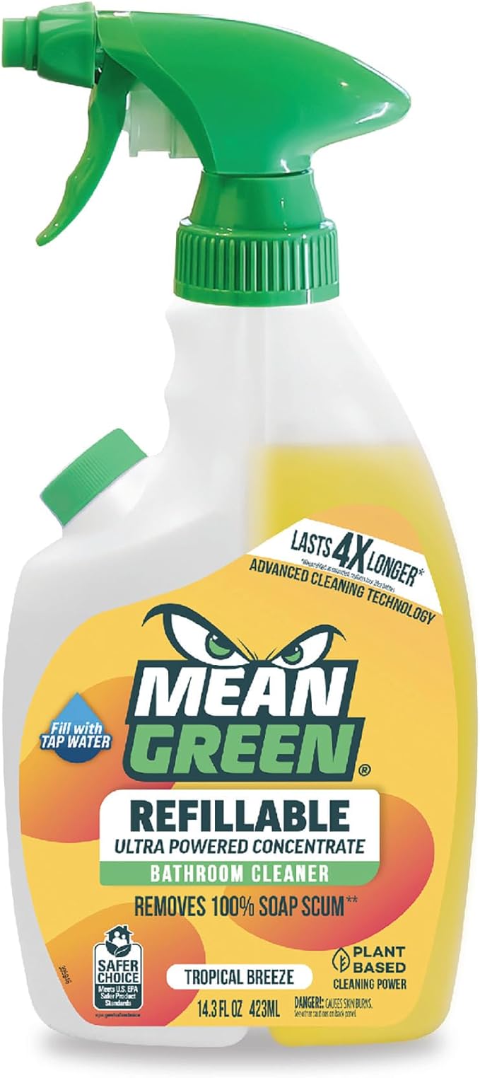 Mean Green Refillable Ultra Powered CONCENTRATE Bathroom Cleaner, Tropical by MeanGreen
