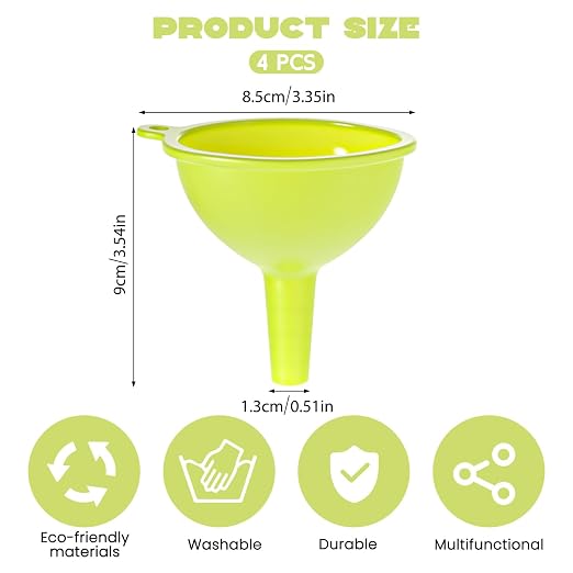4 Pack Kitchen Silicone Funnel, Kitchen Funnel Set, Canning Silicone Funnels - Image 2
