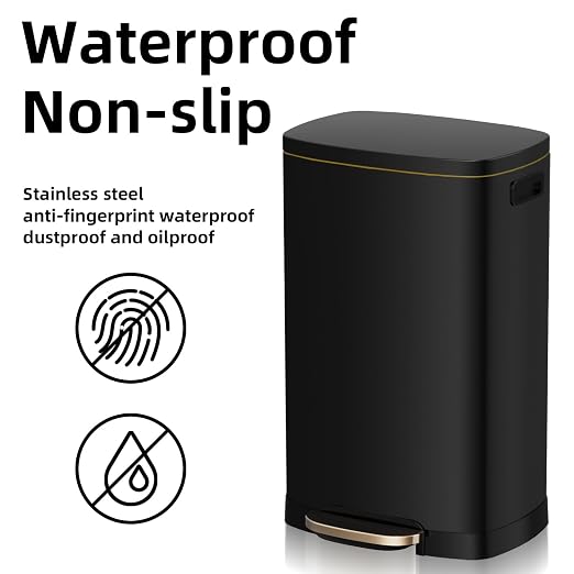13 Gallon Trash Can with Lid, 50L Fingerprint Proof Stainless Steel Kitchen - Image 5