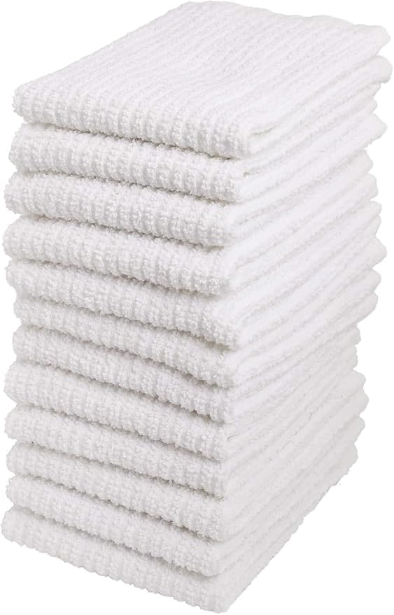 Bar Mop Cleaning Kitchen Dish Cloth Towels, 100% Cotton, Machine Washable by Living+Fashions