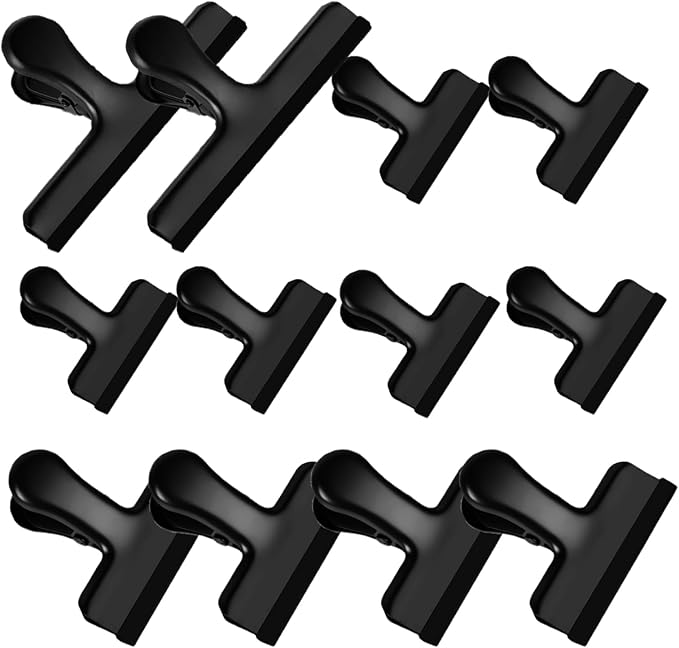 HOUSE AGAIN 12 Pack Stainless Steel Chip Bag Clips Covered by HOUSEAGAIN