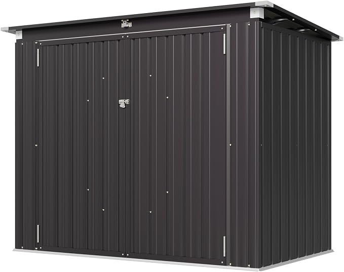 Aoxun 80 CU.FT Outdoor Storage Shed Metal Trash Can Storage - Image 6