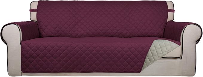 PureFit Reversible Quilted Sofa Cover, Water Resistant Slipcover Furniture by PureFit