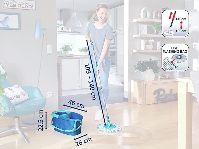 Leifheit Clean Twist Disc Mop Ergo Mop and Bucket, Floor Mop - Image 7