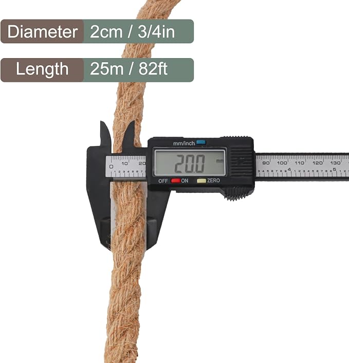 3/4 inch Hemp Rope, 82 Feet Twisted Manila Rope - Image 2