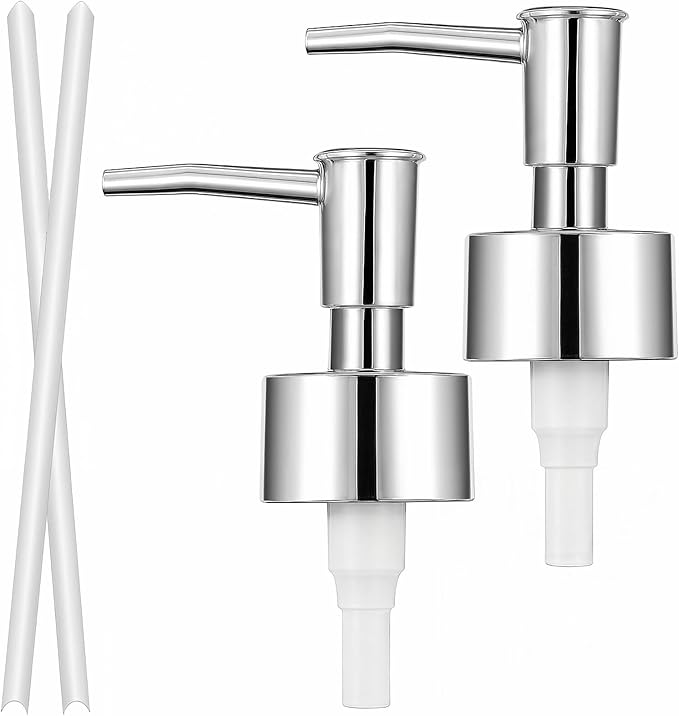 2 Pcs Pumps Lotion Soap Dispenser Replacement Silver Soap Pump Dispenser Head by Unknown