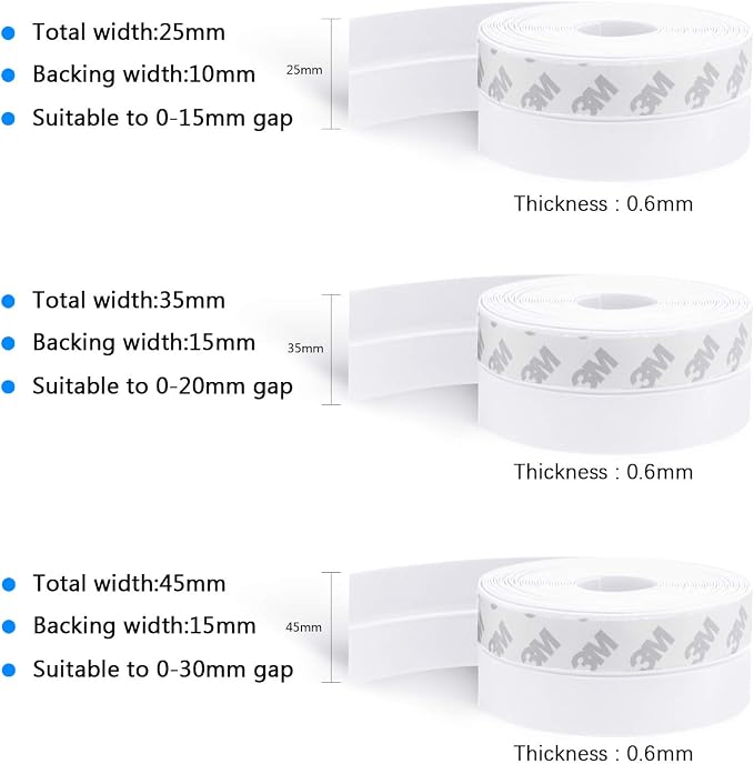 TAROSE Weather Stripping, 33 Feet Silicone Door Seal - Image 2