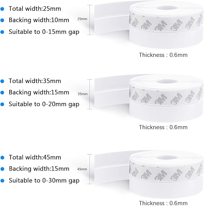 TAROSE Weather Stripping, 33 Feet Weather Seal Strip, Adhesive Silicone Tape - Image 2