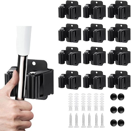 12PCS Broom and Mop Holder, Heavy Duty Garden Tool Organizer Rack Rake and by JAMEND+CLXP
