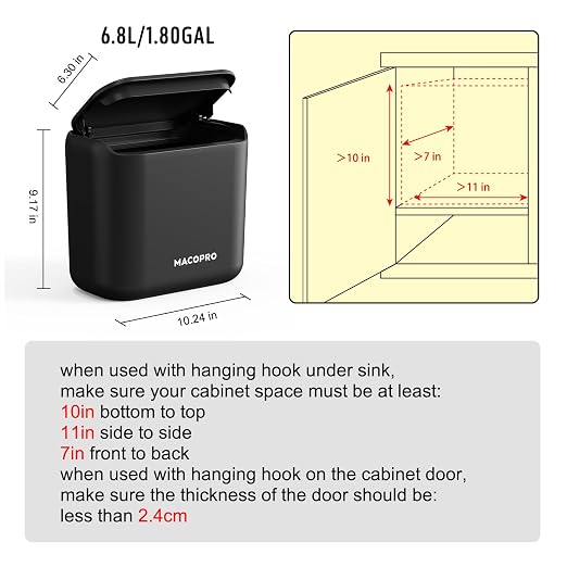 Hanging Small Trash Can with Lid Under Sink - Image 4