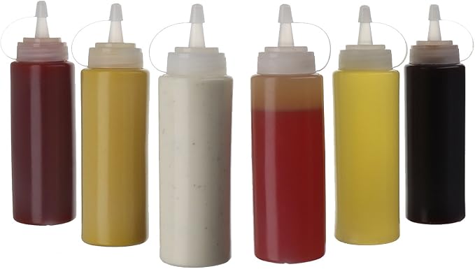 Oaklyn Squirt Bottles 16oz, 6 Pack – BPA-Free Condiment Squeeze Bottles - Image 3