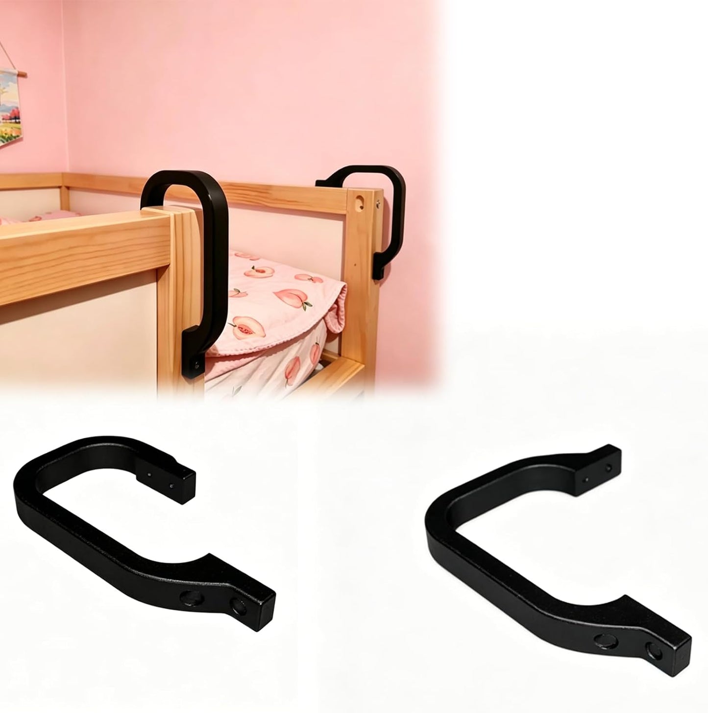 Bed Safety Handles for Compatible with IKEA KURA Loft Bed - Bed Handle Ladder Loft Bed Ladder Grip Rails (Set of 2)