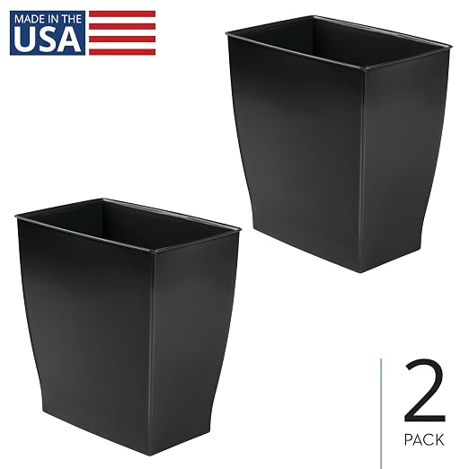 iDesign Small Rectangular Bathroom Trash Cans - Image 2