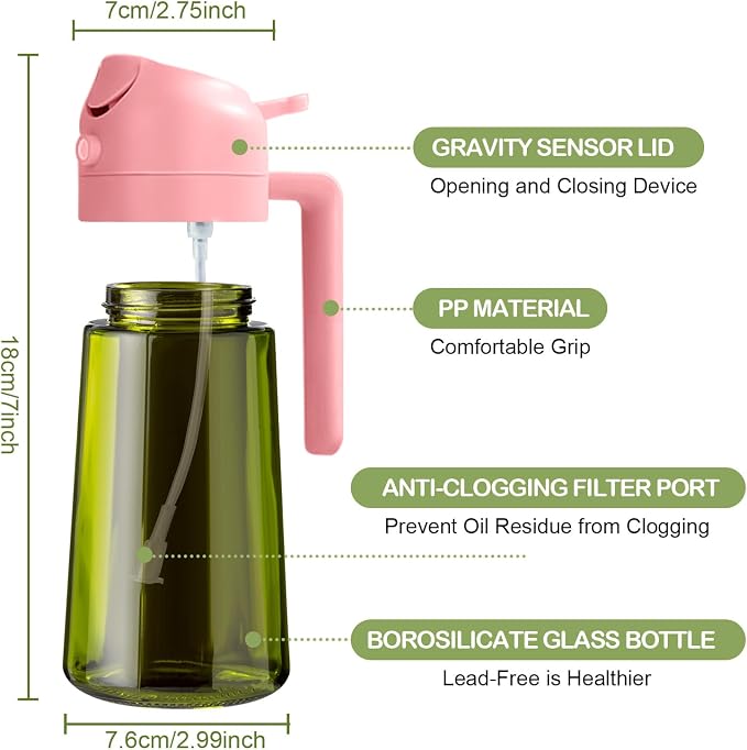 YARRAMATE 16oz/470ml Dark Green Oil Sprayer - Image 2