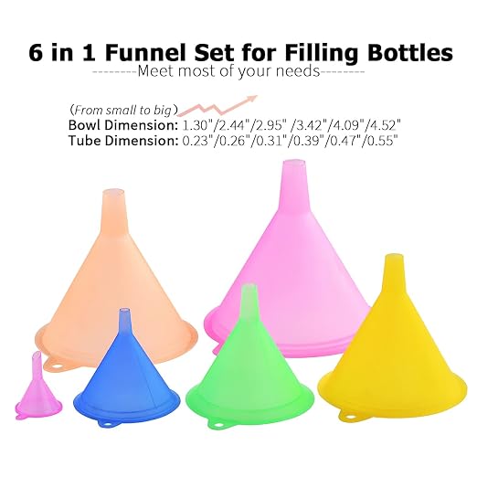Delove All Purpose Plastic Funnel Set of 6 - Image 2