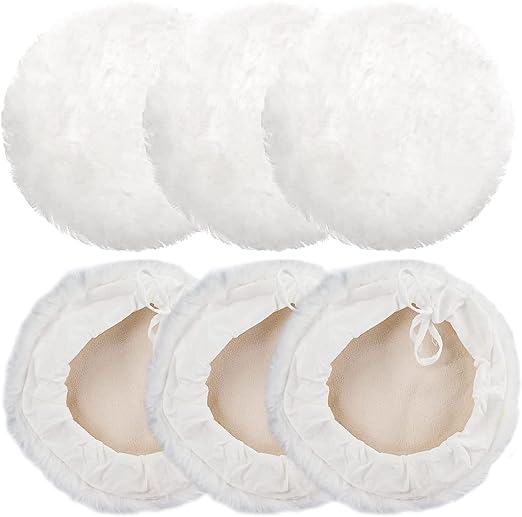 Linkstyle 6PCS 7 Inch Wool Buffing Pads Kit, Lambs Wool Polishing Bonnet Pads by Linkstyle