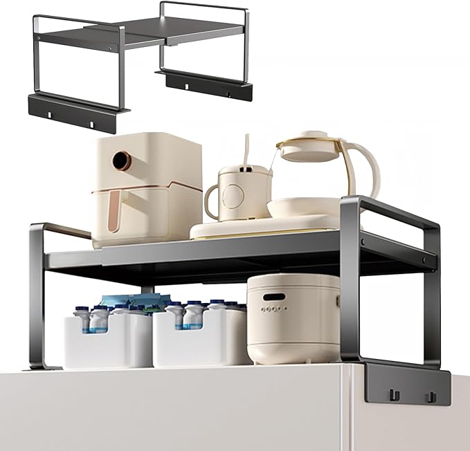 Adjustable Fridge Top Storage Rack, 12.4"-23.62" Expandable Organizer Shelf by Unknown