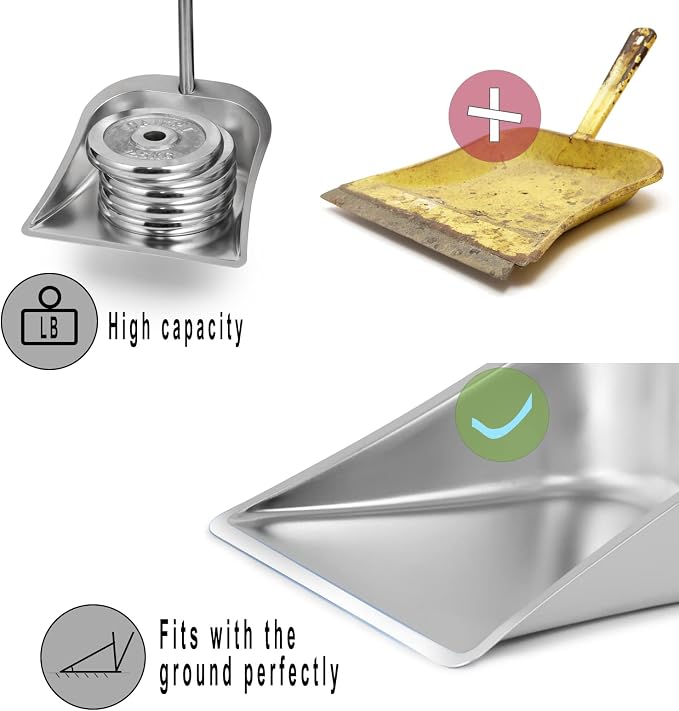 Broom and Dustpan Set for Home, Heavy Duty Dustpans - Image 6