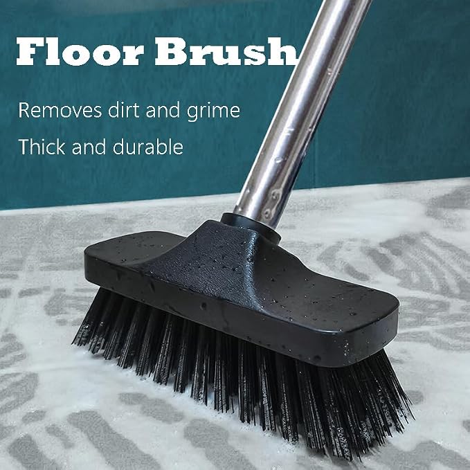 Push Broom Brush Stiff Bristles Floor Cleaning Brush Multi-Purpose Scrubber - Image 4