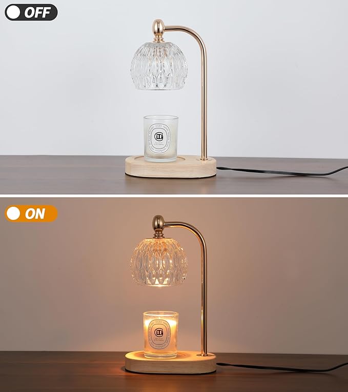 Candle Warmer Lamp with Timer and Dimmer, Flameless Electric Wax Melt Warmer - Image 9