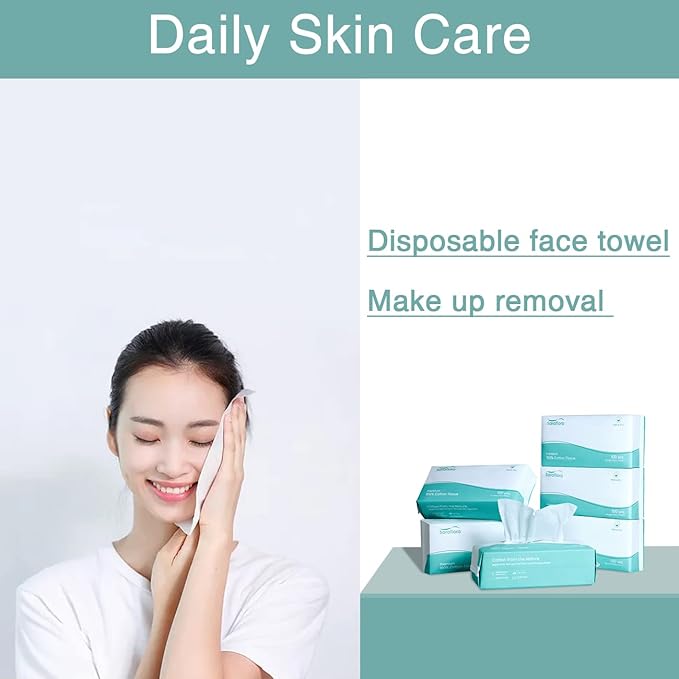 Saraflora 100% Cotton Facial Tissue Soft Dry Wipe 6 Pack, Use - Image 5